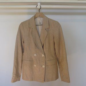 Double Breasted Tan Blazer Jacket